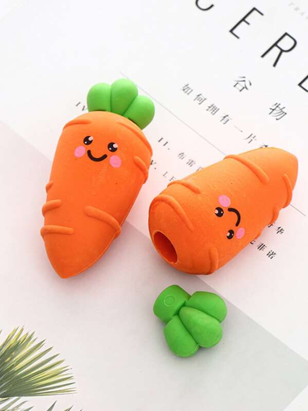 

1pc Cute Carrot Shaped Eraser