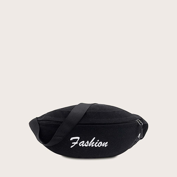 

Letter Graphic Fanny Pack, Black