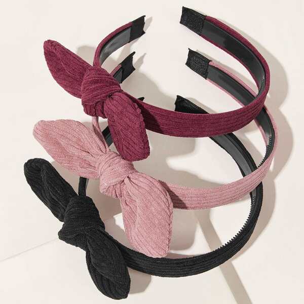 

3pcs Toddler Girls Bow Knot Hair Hoops, Multicolor