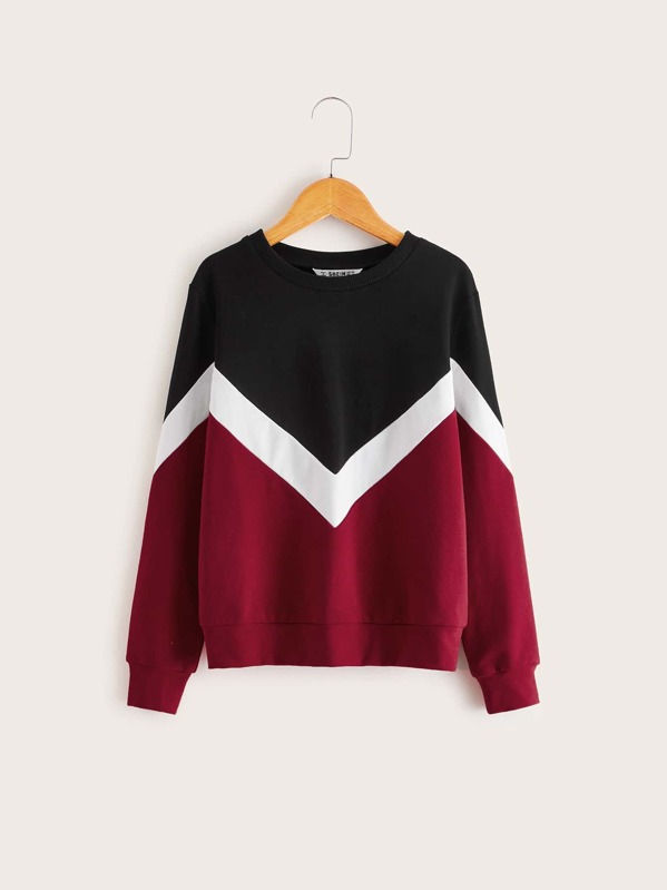 

Girls Colorblock Chevron Pullover, Multicolor