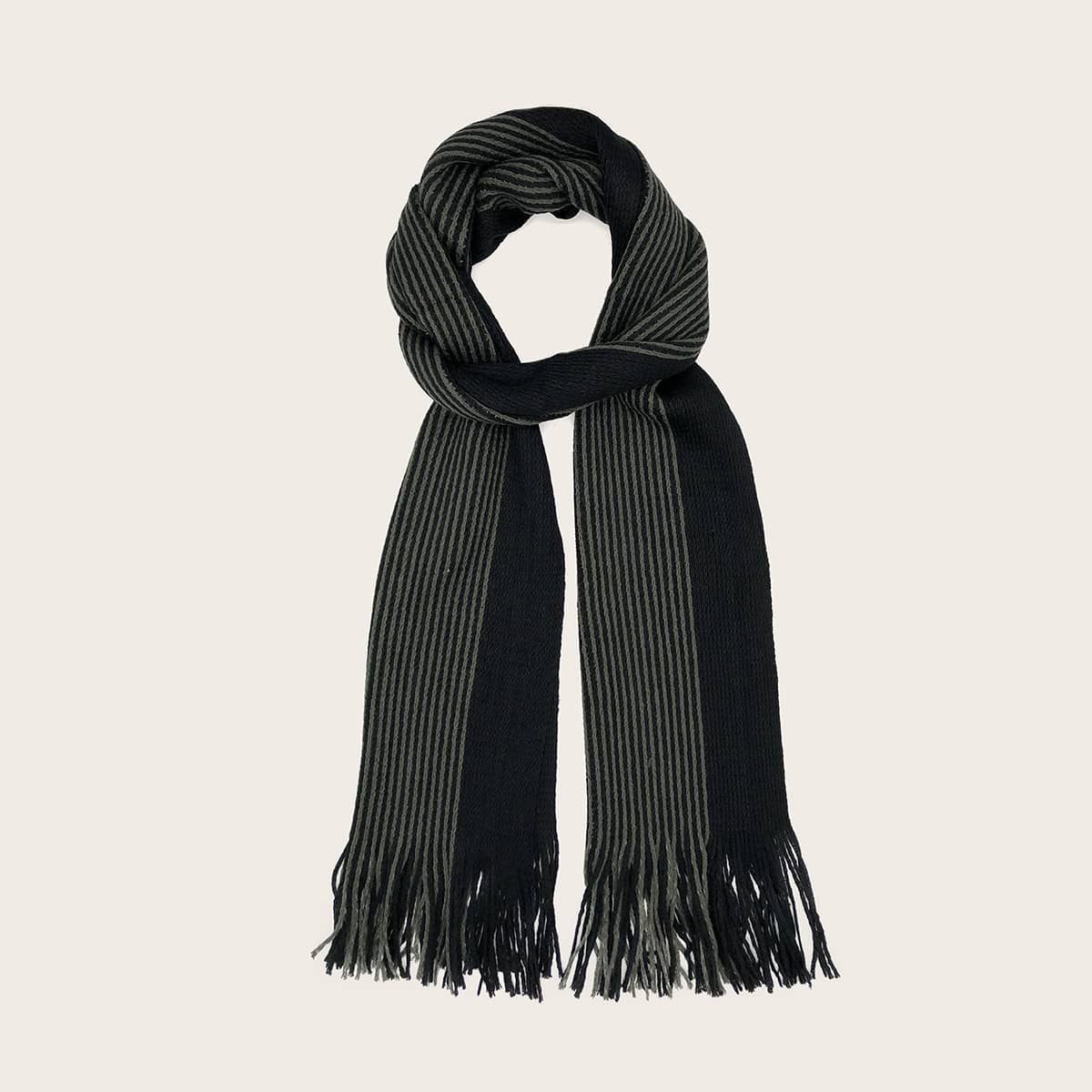 

Guys Fringe Scarf, Black