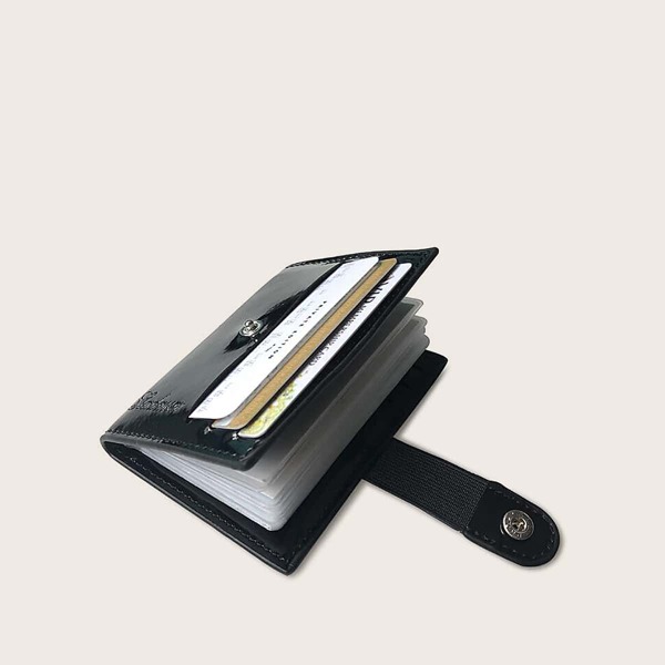 

Men Fold Over Card Case, Black