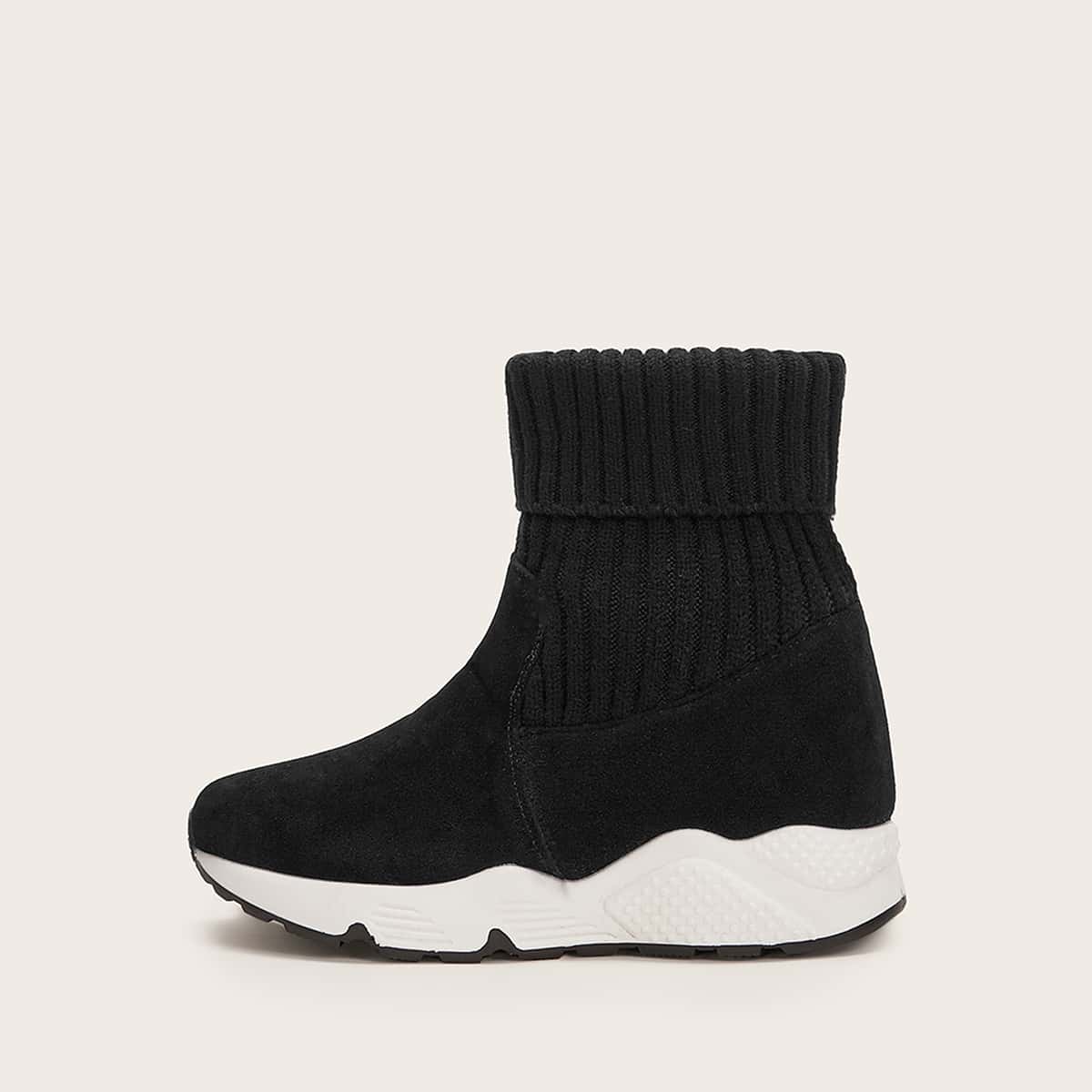 

Suede Panel Slip On Sneakers, Black