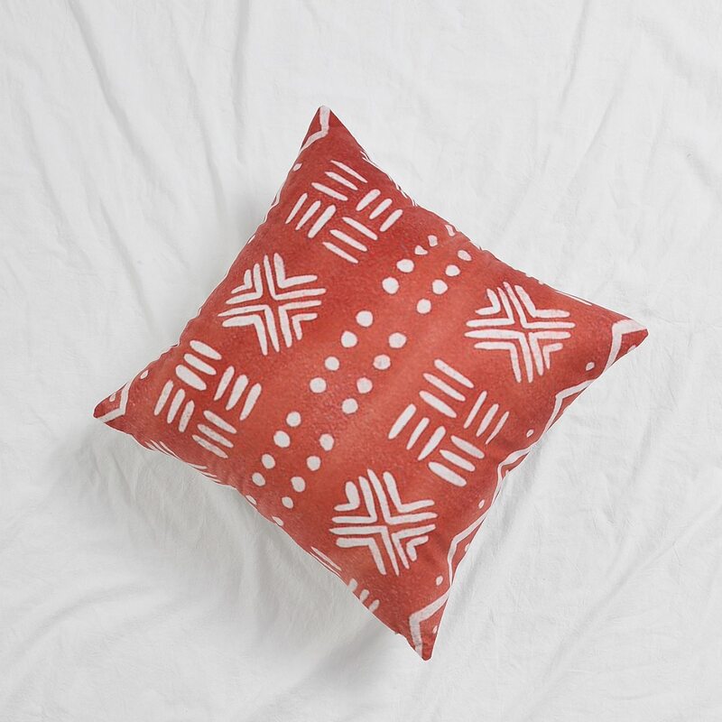 

Geometric Pattern Cushion Cover Without Filler, Red