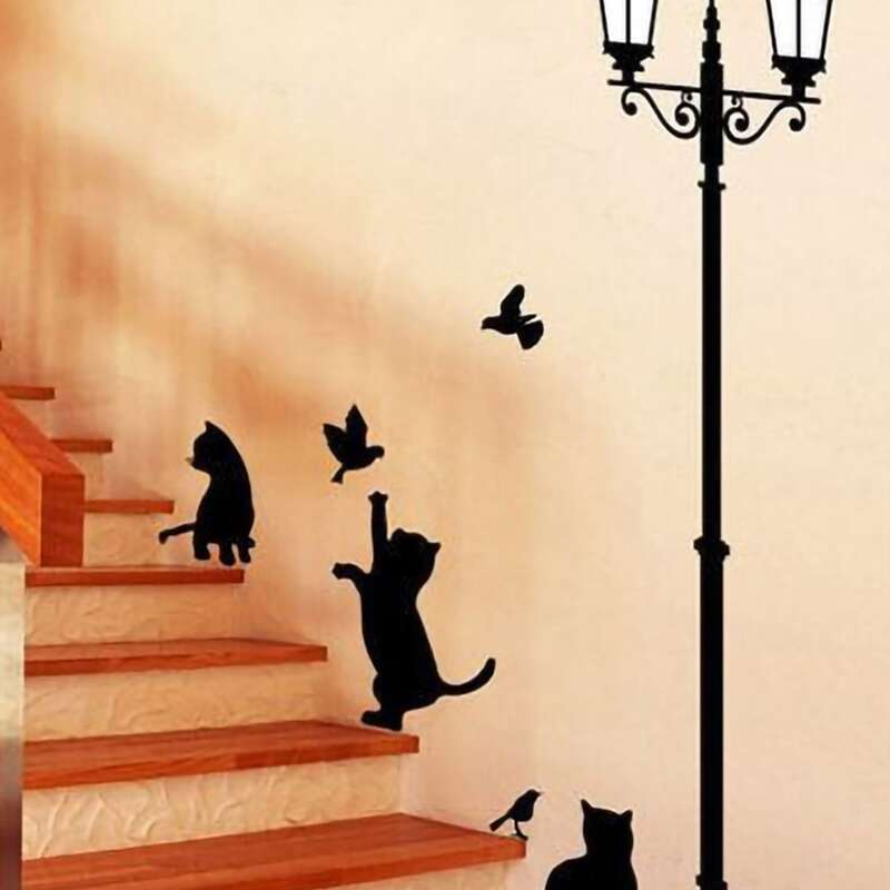 

Cat & Street Light Pattern Wall Sticker