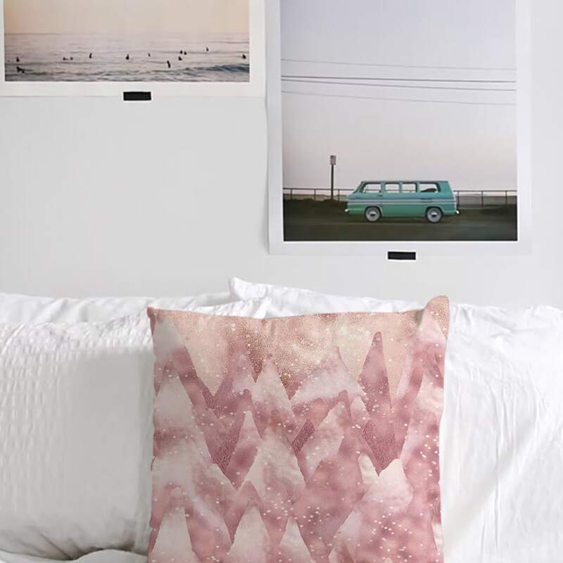 

1pc Snow Mountain Cushion Cover Without Filler, Pink