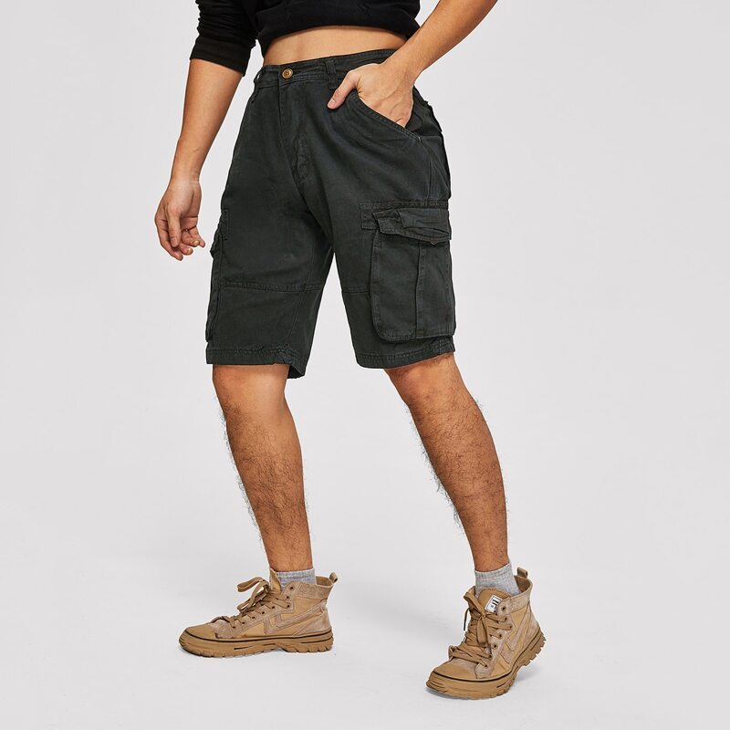 

Guys Flap Pocket Cargo Shorts, Black