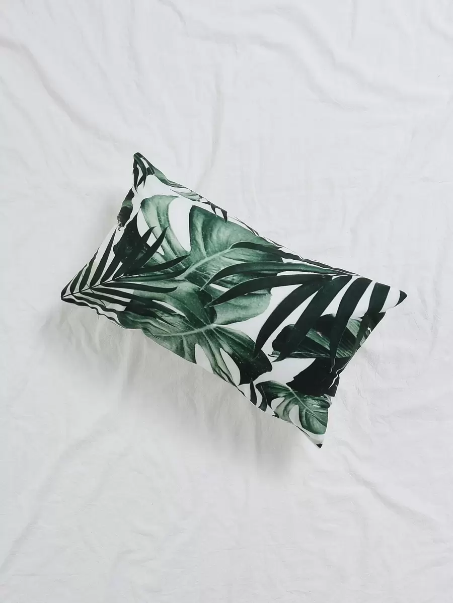 Tropical Plant Print Lumbar Pillowcase Without Filler - Multicolor - View 1
