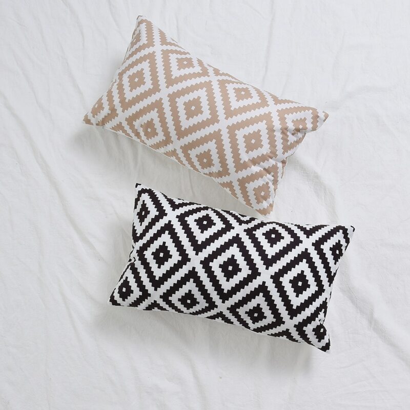 

1pc Geometric Pattern Lumbar Pillowcase Without Filler, Multicolor