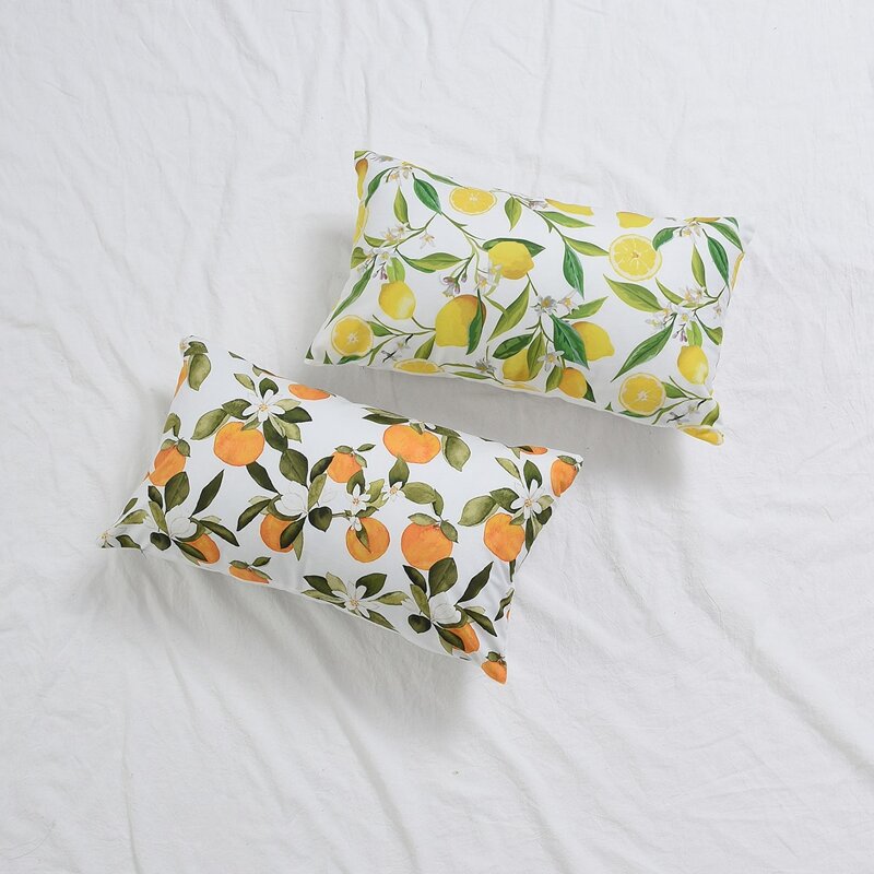 

1pc Fruit Print Lumbar Pillowcase Without Filler, Multicolor