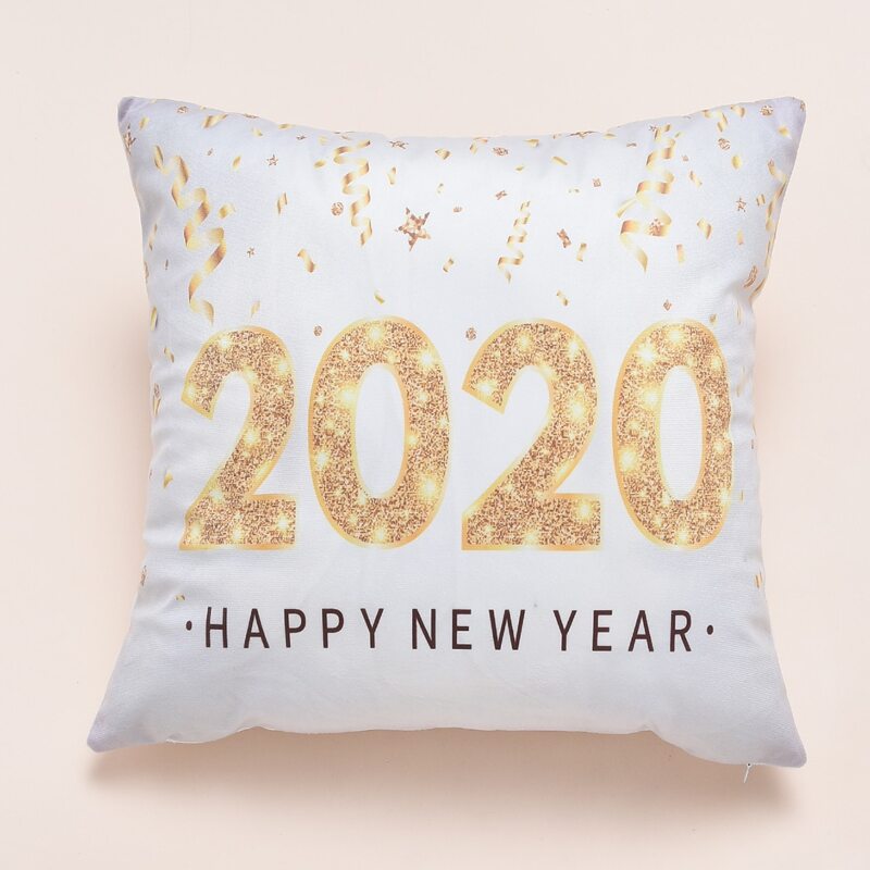 

Glitter Number Print Cushion Cover Without Filler, Multicolor