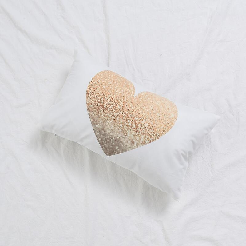 

Glitter Heart Pattern Lumbar Pillowcase Without Filler, Multicolor