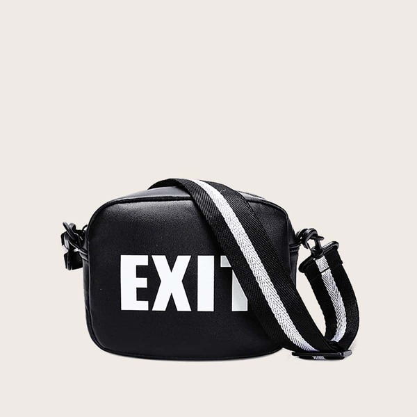 

Girls Letter Graphic Crossbody Bag, Black
