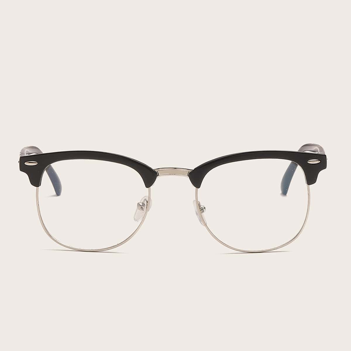 

Guys Half Acrylic Frame Glasses, Black