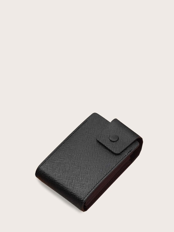 

Men Snap Button Card Holder, Black