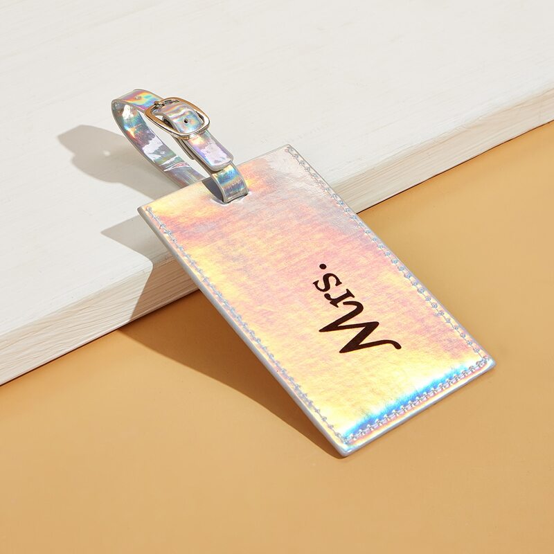 Holographic Letter Graphic Card Holder, Multicolor