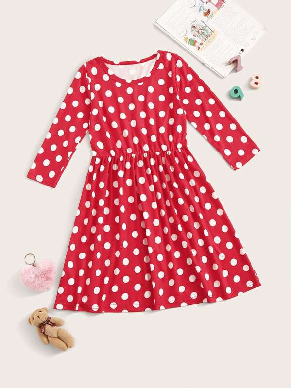 

Toddler Girls Polka Dot Night Dress, Red, Sofia B