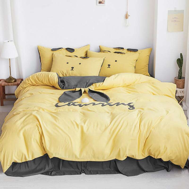 

Cute Rabbit Ear Design Sheet Set, Yellow