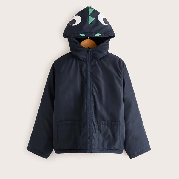 

Boys Zip Up Cartoon Hooded Padded Jacket, Navy