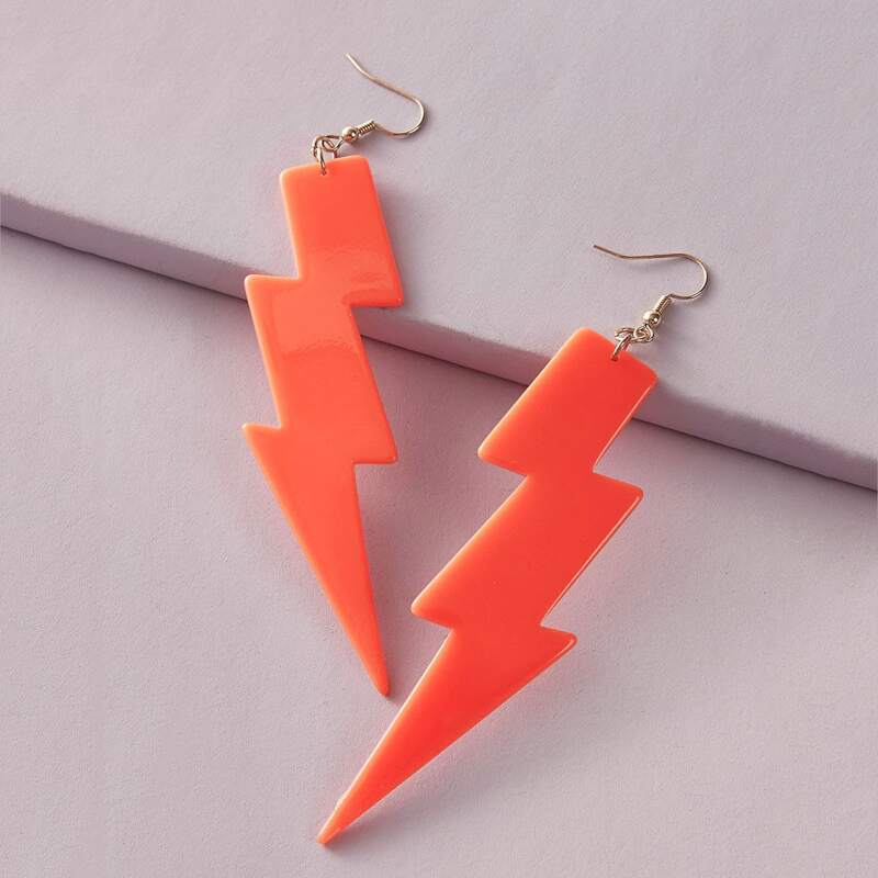 

1pair Lighting Drop Earrings, Orange