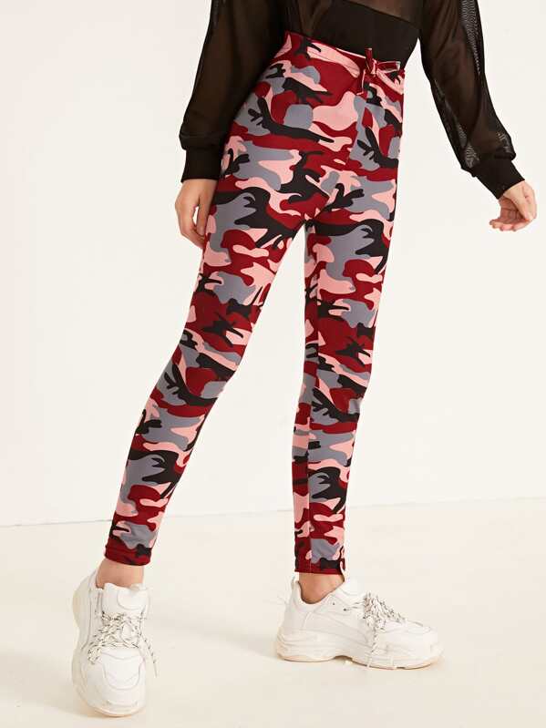 

Girls Tie Front Camo Leggings, Multicolor, Sashab