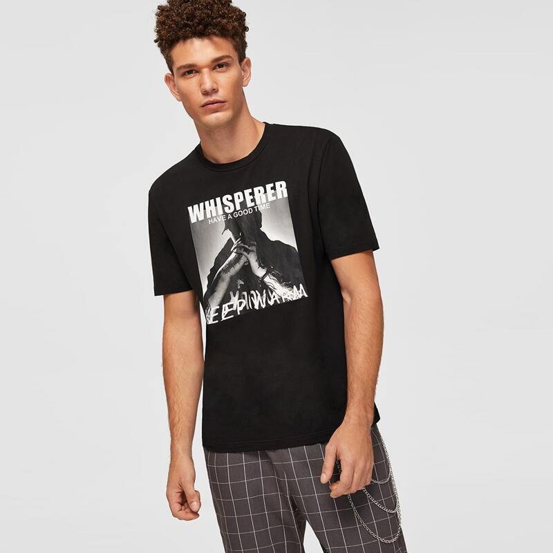 

Guys Letter & Figure Graphic Tee, Black