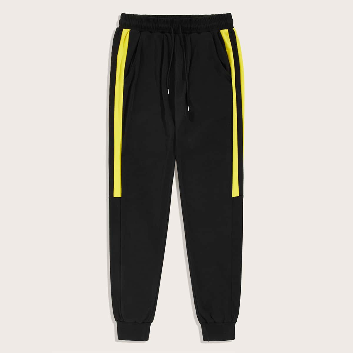 

Guys Side Stripe Drawstring Sweatpants, Black