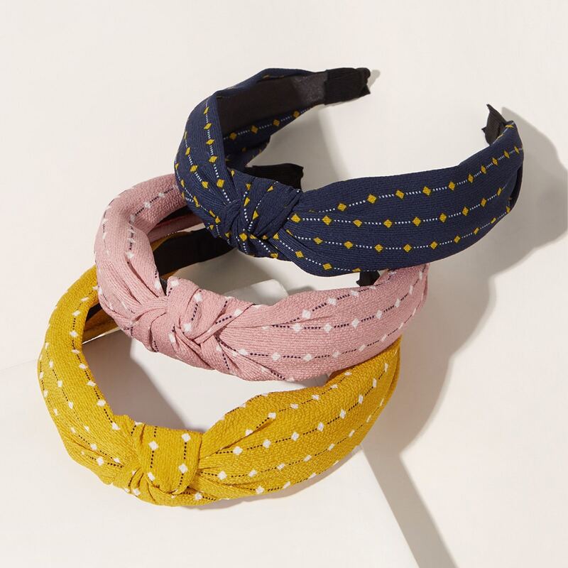 

3pcs Cross Knot Hair Hoop, Multicolor