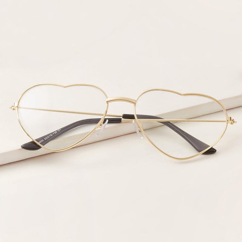 

Heart Shape Metal Frame Glasses, Gold