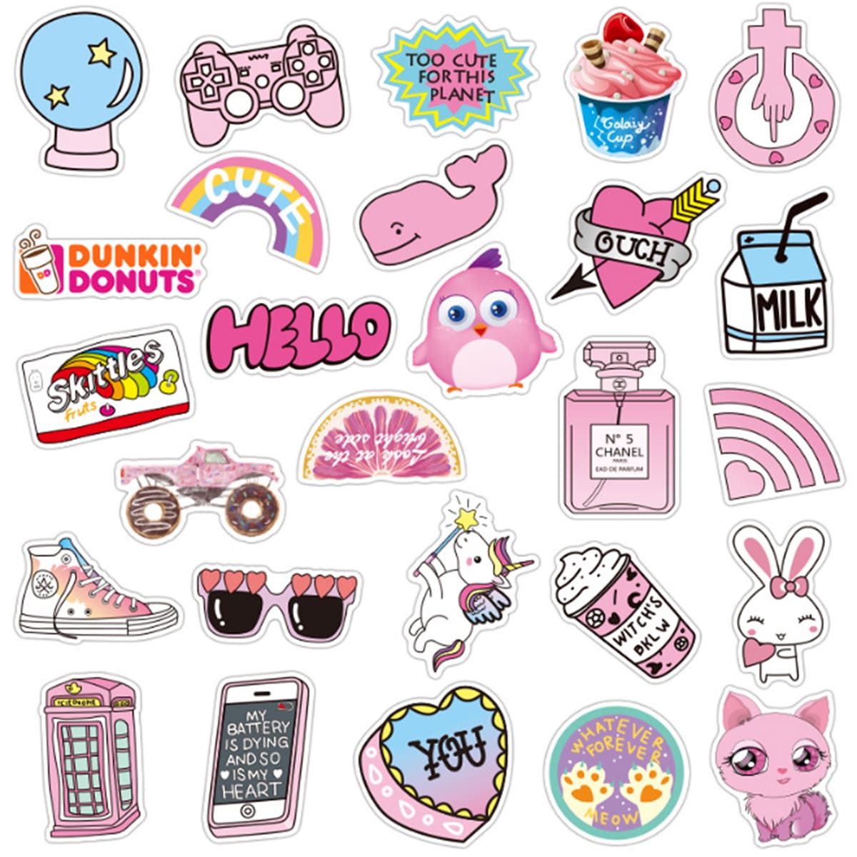 

50pcs Cartoon Graffiti Pattern Sticker