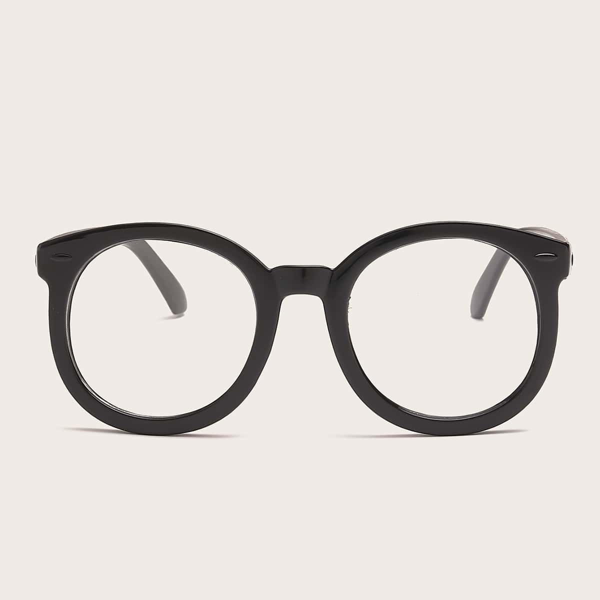 

Guys Round Acrylic Frame Glasses, Black