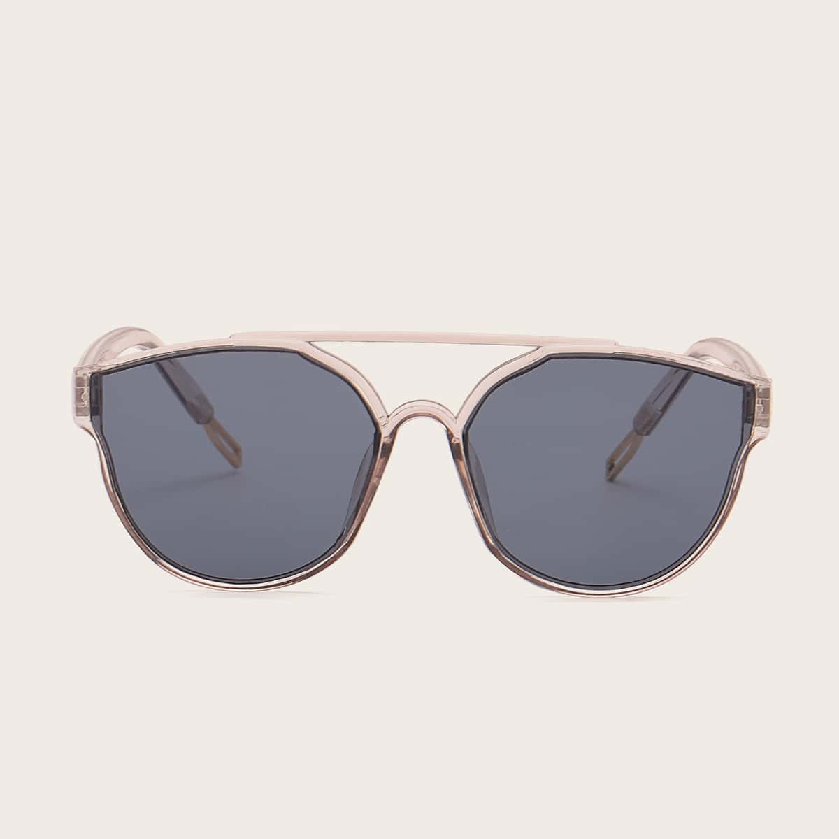 

Guys Top Bar Transparent Frame Sunglasses, Grey