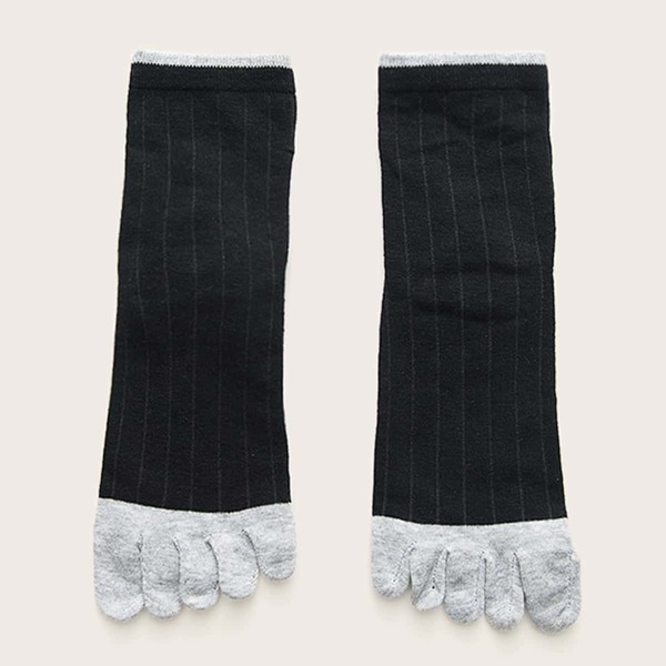 

1pair Men Split Toe Socks, Multicolor