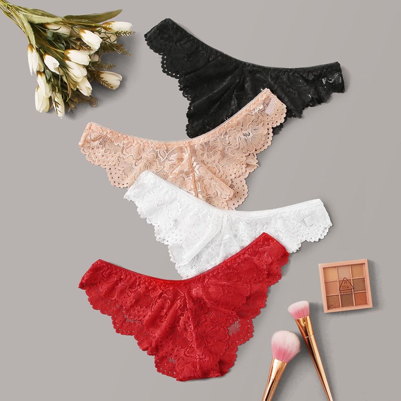 

4pack Floral Lace Panty Set, Multicolor