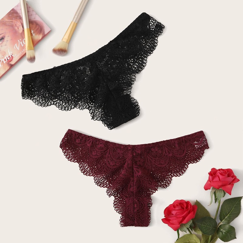 

2pack Floral Lace Panty Set, Multicolor