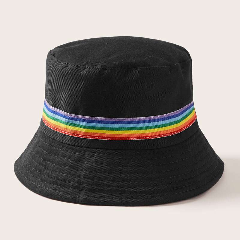 

Rainbow Bucket Hat, Black