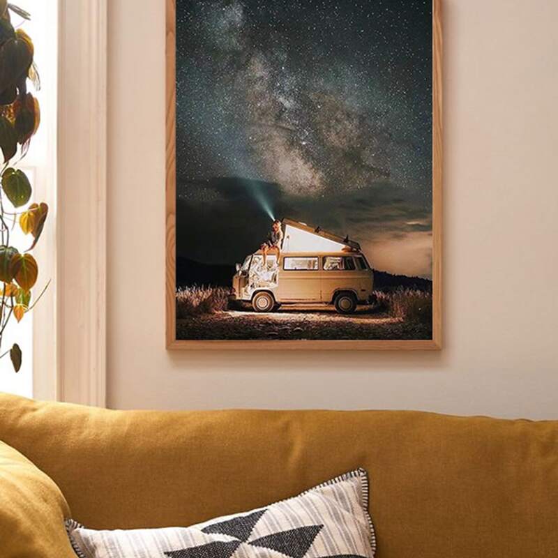 

1pack Galaxy Wall Print Without Frame, Multicolor