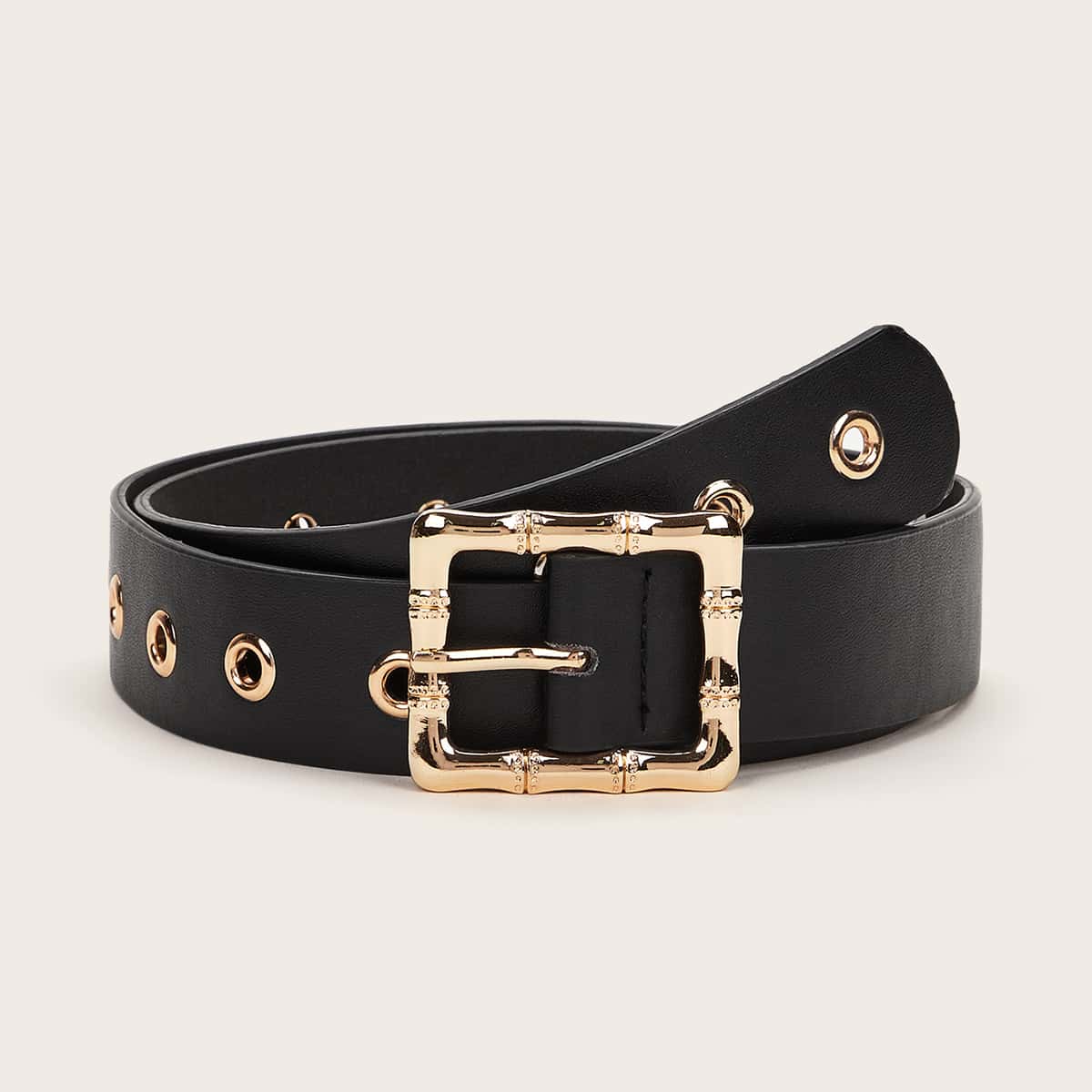 

Bamboo Buckle Belt, Black