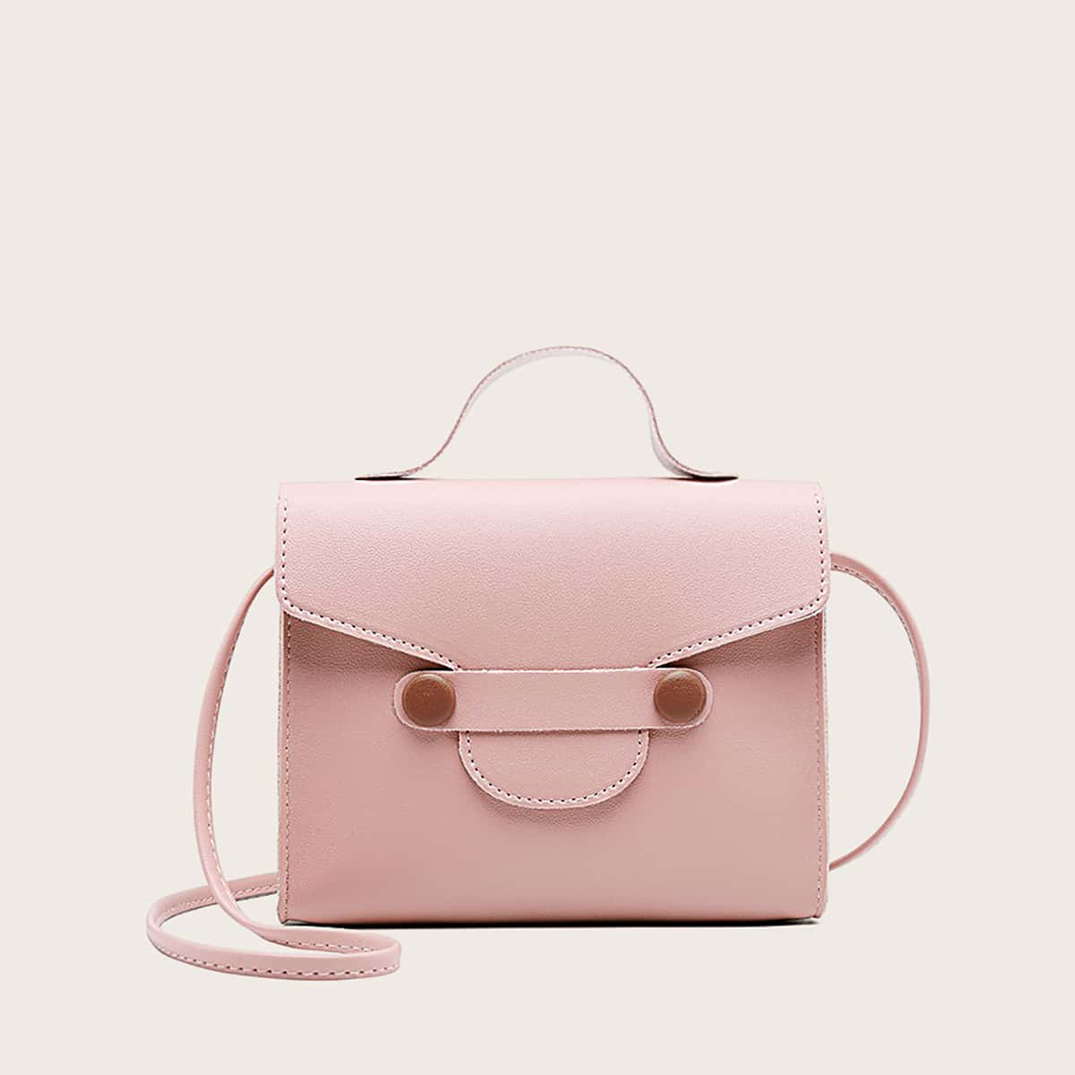 

Minimalist Flap Satchel Bag, Pink