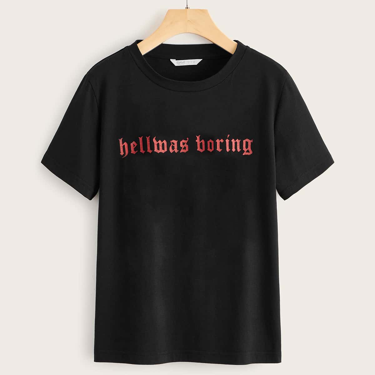 

Slogan Graphic Short Sleeve Tee, Black