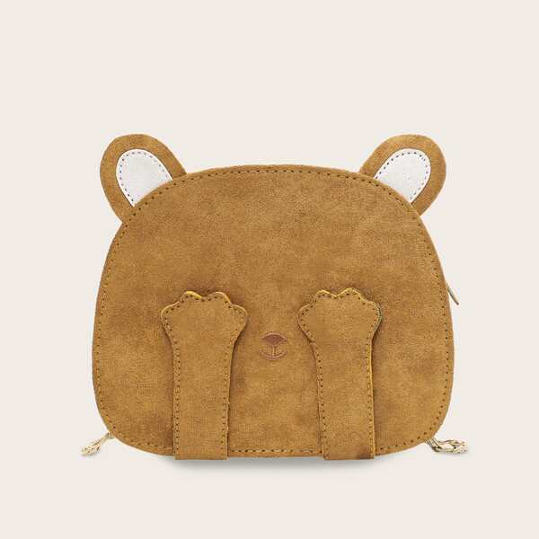

Cartoon Design Crossbody Bag, Camel