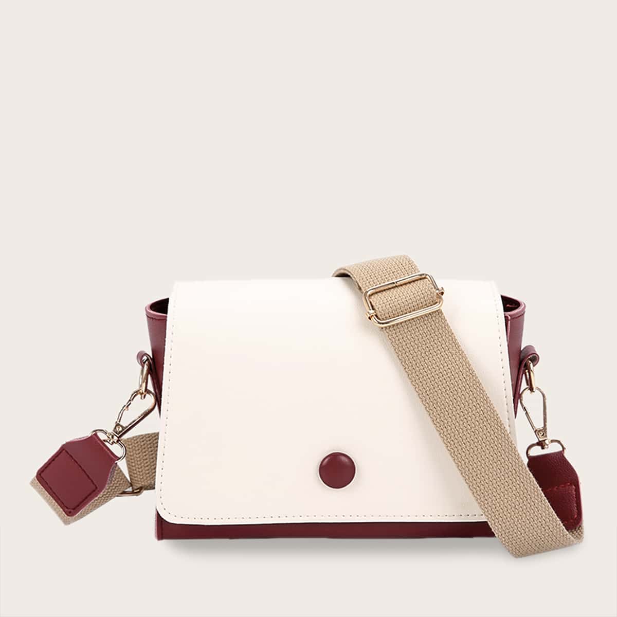 

Color Block Flap Crossbody Bag, Multicolor