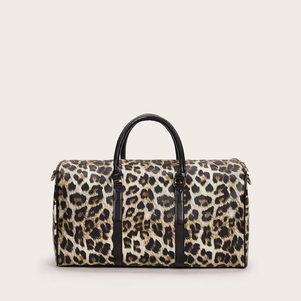 

Leopard Print Bowler Bag, Multicolor