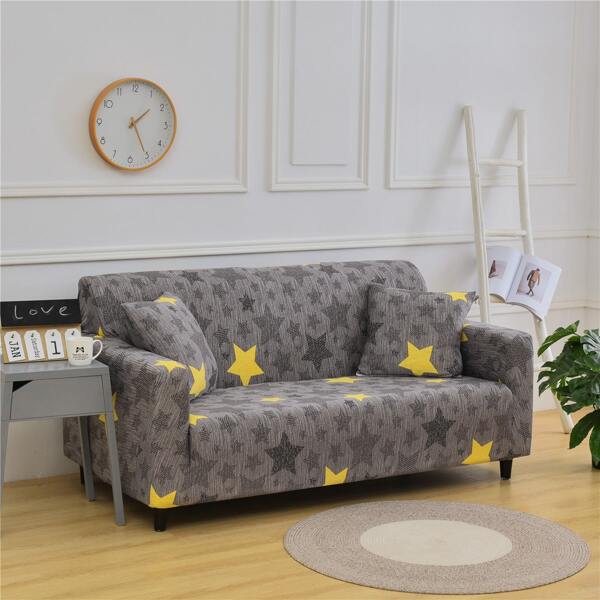 

1pc Star Print Stretchy Sofa Cover, Multicolor