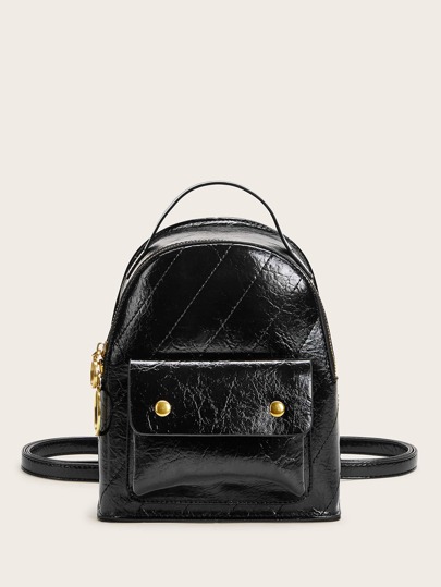 Stitch Detail Pocket Front Backpack