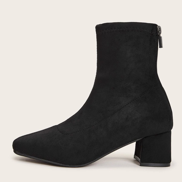 

Zip Back Chunky Boots, Black