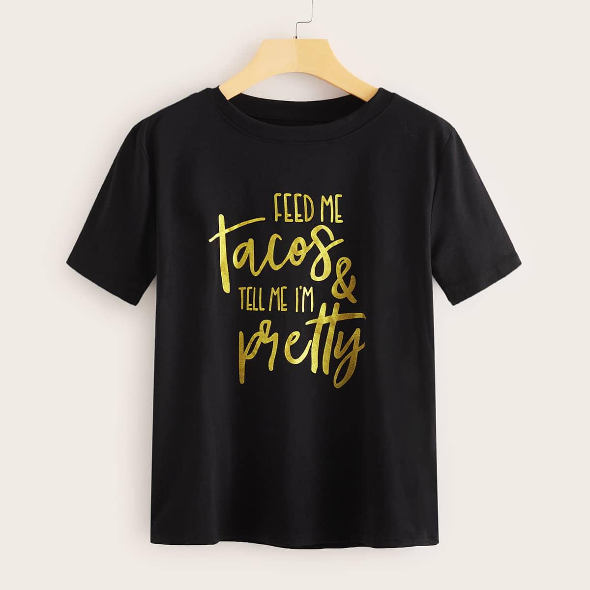 

Slogan Graphic Short Sleeve Tee, Black