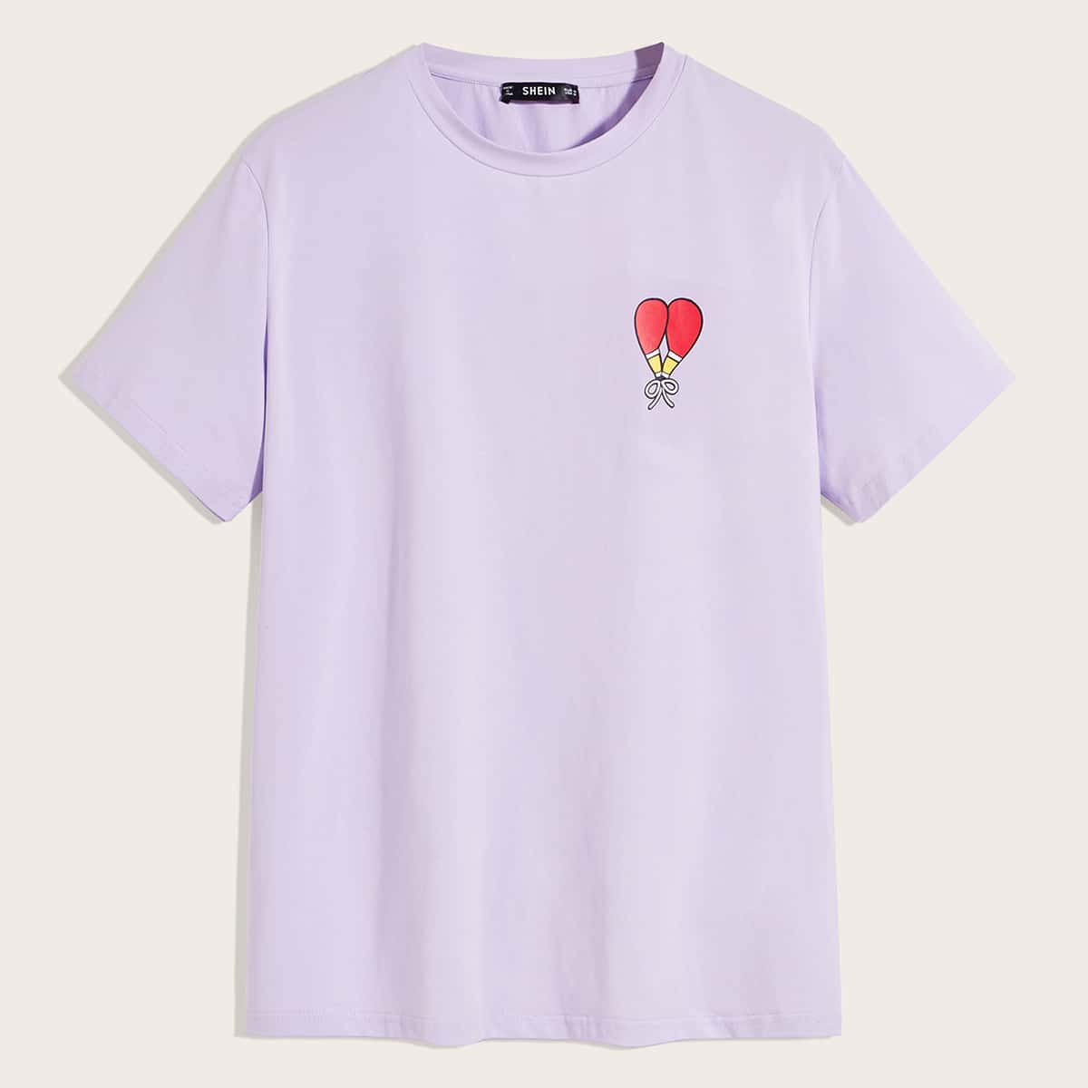 

Guys Short Sleeve Graphic Tee, Purple pastel