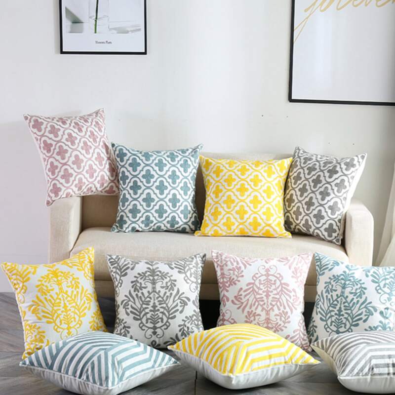 

1pc Geometric Pattern Cushion Cover Without Filler, Multicolor