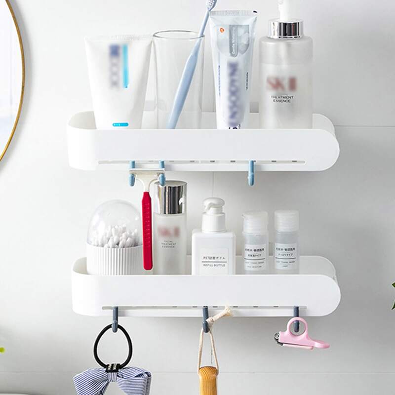 

1pc Bathroom Wall Mounted Storage Rack, White